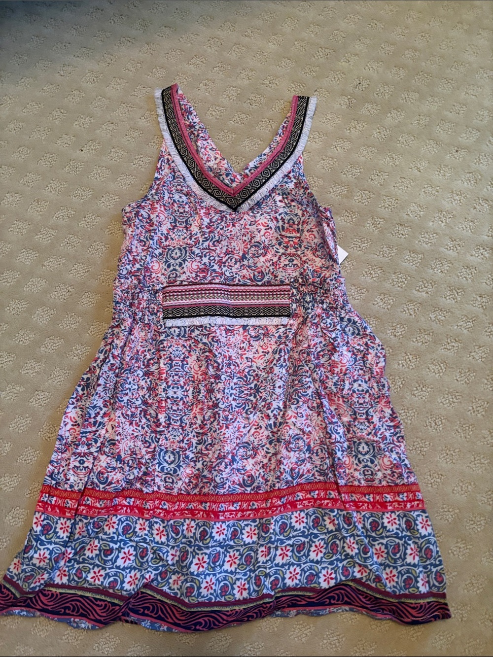 Truly Me Pink Blue Floral Print Girls Dress